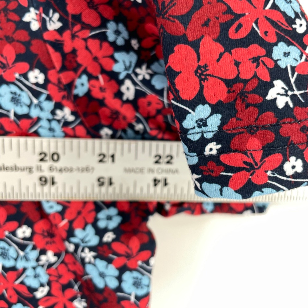 Chaps Golf Mens Large Red Blue Floral Performance Polo Shirt CHM34KT055 - Picture 5 of 10